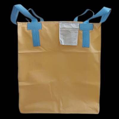 पीला FIBC बल्क बैग जंग प्रतिरोधी आधा टन 170g / M2 ग्रिड बॉटम के साथ