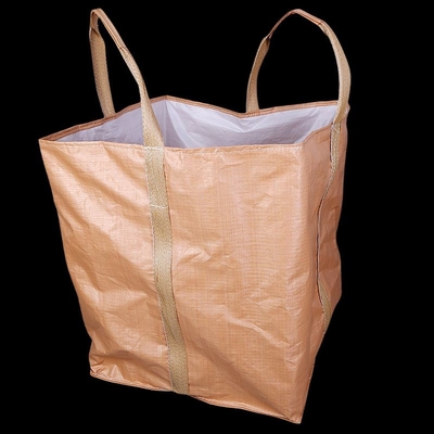 LDPE लाइट ब्राउन FIBC टन बैग स्टोन बुना बैग 90X90X90cm